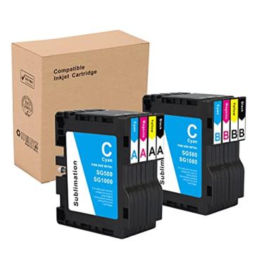 Imagem de INK+ Cartucho de tinta de sublimação SG500 SG1000 compatível com impressora Sawgrass Virtuoso SG500 SG1000 (2 pretos, 2 ciano, 2 magenta, 2 amarelos, pacote com 8), A+B (pacote com 8)