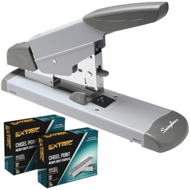 Imagem de Grampeador resistente – Capacidade de 160 folhas, guia de alinhamento – Inclui 2.000 grampos resistentes, grampeador grampeador de mesa resistente sem atolamento, platina