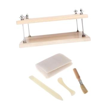 Imagem de Esquirla Prensa de livro de madeira, máquina de prensa de papel plana, prensa de encadernação manual, ferramenta de encadernação de livros para cartões de, Conjunto de Duas