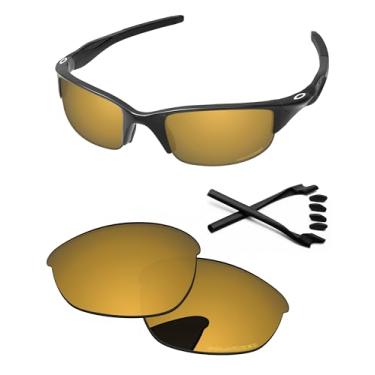 Imagem de PapaViva Lentes de substituição e kits de borracha para armação de óculos de sol Oakley Half Jacket 2.0 OO9144, Bronze dourado, Half Jacket 2.0