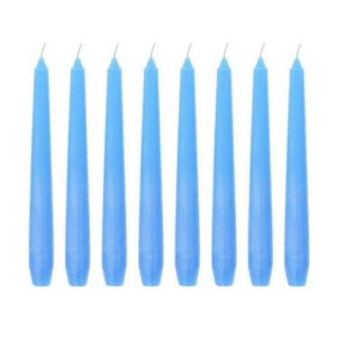 Imagem de Kit 10 Velas Castiçal Lisa 20 Cm Azul Candelabro Velitas - Velitas (r)