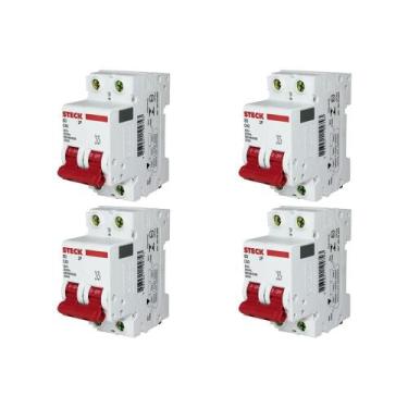 Imagem de Kit C/4 - Disjuntor Steck Din Bipolar 40A Sd62 3Ka