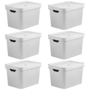 Imagem de Caixa Organizadora Multiuso Escritorio 6un OU Cube - Branca