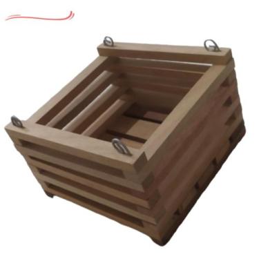 Imagem de Cachepot Madeira Quadrado P/ Orquídeas Tam. 17 X 17 Kit com 3 peças - 