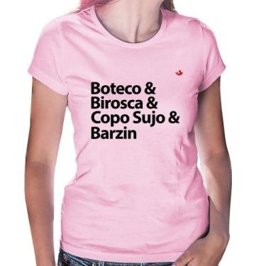 Imagem de Baby Look Boteco & Birosca & Copo Sujo & Barzin - Foca na Moda, Rosa b
