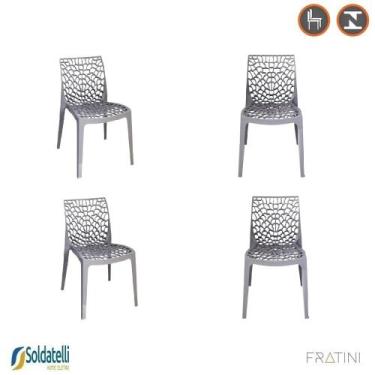 Imagem de Kit 4 Cadeiras Gruvyer PP Várias Cores - Fratini, Cinza