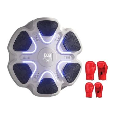 Imagem de Deevoka Smart Music Boxing Machine Wall Target Boxing Trainer House com uma máquina de perfuração leve para kickboxing interno, W Adult Kids Gloves