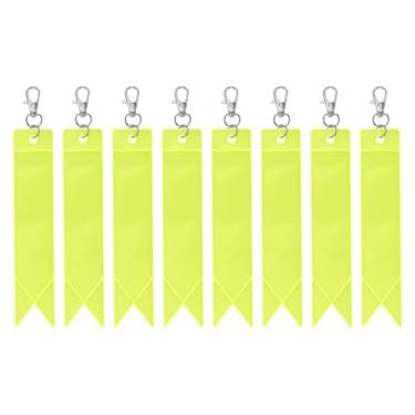 Imagem de PATIKIL Refletor de segurança 15,24 cm x 2,54 cm, 8 unidades com pingente refletor de etiqueta refletora chaveiro de segurança com clipe para mochila ciclismo corrida cadeiras de rodas, amarelo