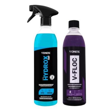 Imagem de Vonixx Kit Lava Auto V-Floc 500ml + Hydrox Fast Coating Cerâmico 500ml, Limpeza e Proteção Automotiva