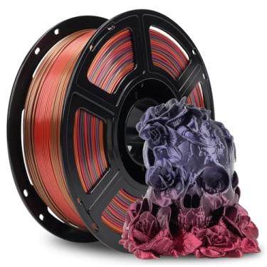 Imagem de FLASHFORGE Filamento PLA de seda valsa arco-íris de 1,75 mm, filamento de impressora 3D 1 kg (2,2 lbs), filamento de impressão 3D de textura suave e sedosa, precisão dimensional +/- 0,02 mm