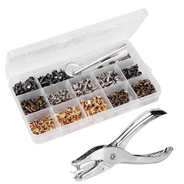 Imagem de Rebites de Tampa Dupla, Kit de Rebites de Couro Remaches Para Cuero 240 Conjuntos de Alicate de Rebite Dupla Face Kit de Ferramentas de Instalação Para Cintos Corta-ventos