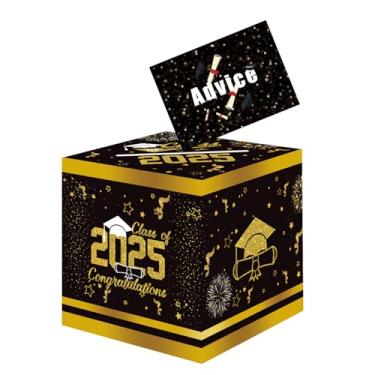 Imagem de hhdatc Caixa de cartões de formatura Class of 2025, convites de formatura 2025, caixa de cartão de formatura 2025 para lembrancinhas de festa de formatura de 2025, decorações de mesa de formatura