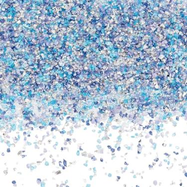 Imagem de SUNNYCLUE 1 caixa de 100 g de vidro triturado azul peças quebradas decorativas de 1,4 a 5 mm de cristal irregular, pedras preciosas, lascas grossas para arte em resina, artesanato, vaso,