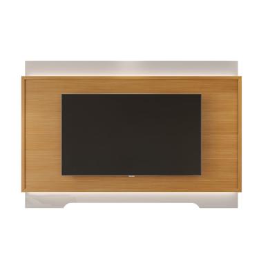 Imagem de Painel Suspenso Tv 42 47 48 50 55 60 65 70 Polegadas Iluminação LED Sala Estar Quarto Michigan 2,07m - Tauari/ Off White Brilhante - rpm Móveis