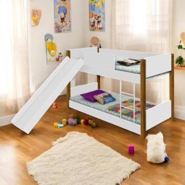 Imagem de Belicha Escorregador e Colchão Infantil Marisa Branco e Mel - CasaH