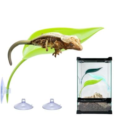 Imagem de Rede de répteis com ventosas, cama suspensa de folha de plástico para lagartixa com crista, lagartixa, esconderijo, brinquedos de escalada, acessórios para leopardo, lagartixa, sapo, cobra, anfíbio