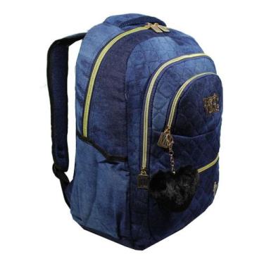 Imagem de Mochila Feminina Juvenil Pompom Notebook Flamingo Aula M3992 - Vozz