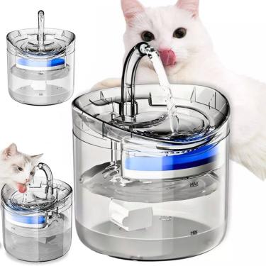 Imagem de Fonte Agua Bebedouro Pet Gato Cao Cachorro Animais 2 Litros Silencioso Usb Filtro Bomba Reservatório Transparente