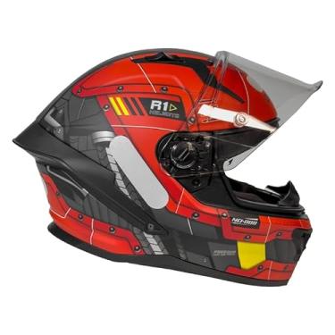 Imagem de Capacete de Moto GP Tech PILOT Modelo Star Trk Visual Super TOP Destaque Fechado Narigueira (VERMELHO, 60)