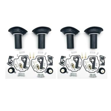 Imagem de Kit de reparo de carburador de motocicleta válvula de corte de ar da junta do diafragma do êmbolo para Yamaha Virago XV535 1990-2001 XV 535 (4 conjuntos)