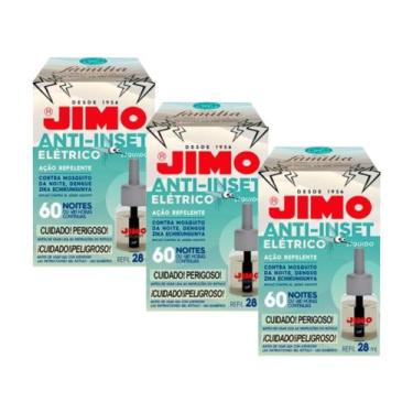 Imagem de 3 Refil Jimo Anti Inset Elétrico 28ml Protege Contra Mosquitos E Perni