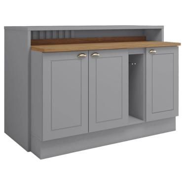 Imagem de Bancada E Balcao Gourmet 146cm CE818 Americana Cinza Nature Henn