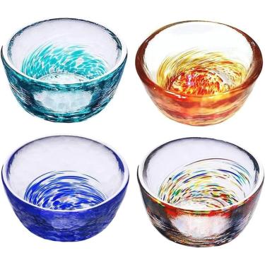 Imagem de Conjunto De Copos De Saquê De Vidro Cristal Colorido De 4 Peças Copos De Vinho Pequenos Copos De Chá 40 Ml Conjunto De Saquê Copos De Saquê Conjunto De Saquê Japonês, Colorful