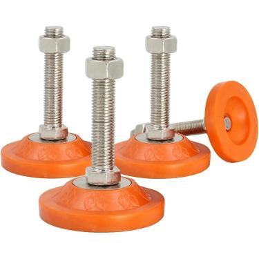 Imagem de 4pcs Máquina Pés De Nivelamento 80mm Diâmetro Base De Borracha, M12 Threaded Heavy Duty Ajustável Pés Niveladores Para Móveis, Armários, Prateleiras, Equipamentos De Máquinas