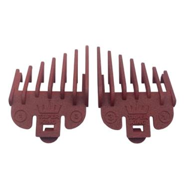 Imagem de Taper King Conjunto de protetor de pente guia de aparador de cabelo – Cônicos à prova de tolos e desbotamento em casa! Rubi (#1 a #3) - Compatível com cortadores Wahl/Conair!