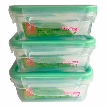 Imagem de 3 Pote Hermético Para Mantimentos Trava Freshy Sanremo 330ml