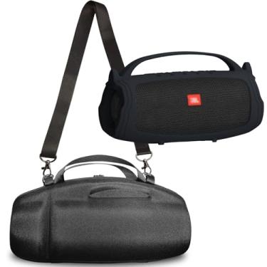 Imagem de XEGIMOR Capa de silicone para alto-falante Bluetooth portátil JBL Charge 4/5, estojo de viagem para acessórios de alto-falante Bluetooth JBL Charge 4/5 (preto)