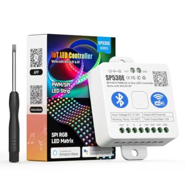Imagem de BTF-LIGHTING Controlador De Led Bluetooth Wifi Alexa Sp530E Suporte Pwm Monocromático Cct Rgb Rgbw Rgbcct Ou Spi Ttl Ic Chip Tira De Led/Matriz Ws2811 Ws2812B Ws2813 Ws2814 Ws2815 Sk6812 Etc Dc5V Dc