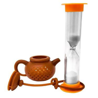 Imagem de Conjunto 2 Em 1 Infusor De Chá Estilo Cesta Com Timer Prana