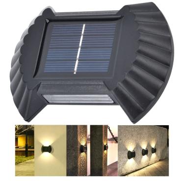 Imagem de Luminaria Solar Parede Led Arandela Spot Balizador Jardim