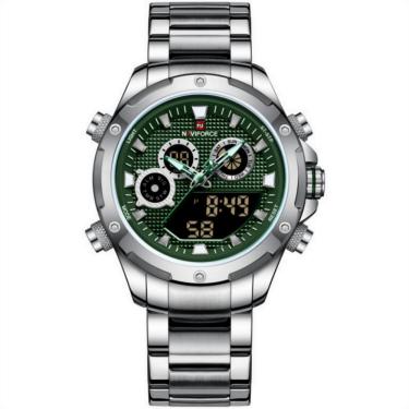 Imagem de Relógio Masculino Digital Em Aço Inoxidável Cronógrafo Impermeável Esportivo Verde