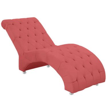 Imagem de Espreguiçadeira Recamier Divã Para Sala E Clínica Veludo Cor Rose