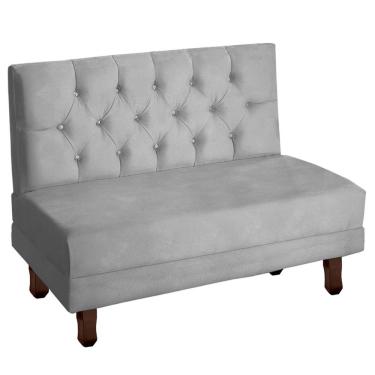 Imagem de Canto Italy Confortável Para Apartamento Cozinha E Restaurantes Veludo Cor Cinza Claro