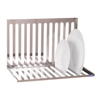 Imagem de Escorredor De Louças Dobrável Suspenso De Parede Inox Haus
