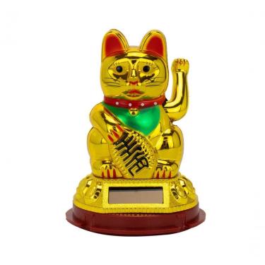 Imagem de Gato Da Sorte De Plastico Solar 8,3x12cm