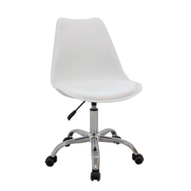 Imagem de Cadeira de Escritório Interlocutor Luisa Estofada Branca - Rivatti