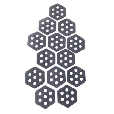 Imagem de Aymzbd 12 peças almofadas hexagonais para prancha de surfe antiderrapantes, almofadas para deck, aderência para skimboards e esportes aquáticos, Cinza