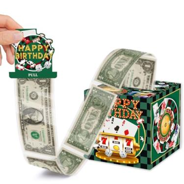 Imagem de SHLINCO Lembranças de festa de aniversário verdes, decorações de festa de cassino, cofrinho, presentes surpresa em dinheiro para homens e mulheres, 12 x 12 cm