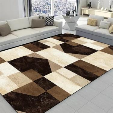 Imagem de Tapetes geométricos modernos para sala de estar, cores claras e luxuosas, para decoração de quarto, sofá, área grande, macio, tapete para sala de estar (200x250 cm, 78,7x98 pol./DT-4136 Flanela-8