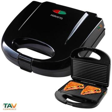 Imagem de Torradeira sanduicheira eletrica grill antiaderente agratto, 220V