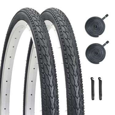 Imagem de YILUXING Pacote com 2 pneus de bicicleta de estrada de 66 cm, 26 x 1,75/47-559 pneu de substituição dobrável para bicicletas híbridas de estrada urbanas, compatível com 26 x 1,50 26 x 1,60 26 x 1,75