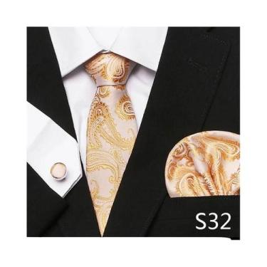 Imagem de Conjunto de Abotoaduras e Gravata Xadrez Vermelha para Homens - Ideal 