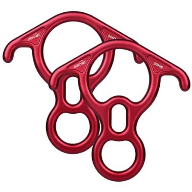 Imagem de 50KN Boneco de resgate, 8 descendentes grandes curvados e equipamento de rapel, dispositivo de escalada para escalada em rocha, Peak Rescue 7075, liga de alumínio