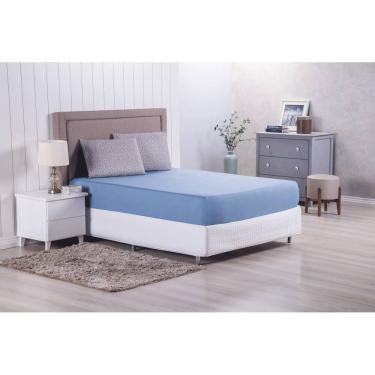 Imagem de Jogo de Cama Lençol com Elástico 3 Peças Casal King Size Modern Percal 300 Fios