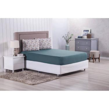 Imagem de Jogo de Cama Lençol com Elástico 3 Peças Casal King Size Modern Percal 300 Fios