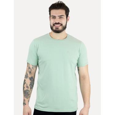 Imagem de Camiseta Ellus Masculina Cotton Slim Easa Mono Verde Claro, XL/GG